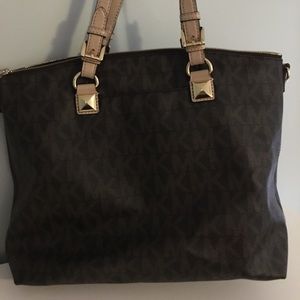Large signature Michael Kors brown tote